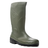 bottes de sécurité et de pluie - pvc - dunlop devon safety - vert kaki - taille 43