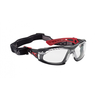 lunette de sécurité rush+ incolore traitement platinum tresse intégrées rouge noir