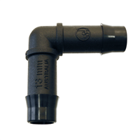 raccord coude cannelé pour tuyau polyéthylène goutte à goutte - ø 13 x 16 mm - lot de 20