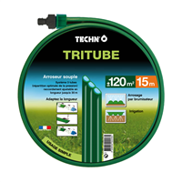 tuyau arroseur souple tritube arrosage par brumisateur et irrigation - longueur 7,5 mètres - vert