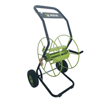 dévidoir métallique 2 roues increvables edia - pour tuyau d'arrosage 85m ø 19 mm - noir et vert