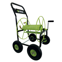 dévidoir métallique 4 roues increvables edia pour tuyau arrosage 110 mètres ø 19 mm - noir et vert