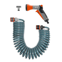 tuyau d'arrosage extensible rétractable avec accessoires - ø 9 mm - longueur 10 m - gardena
