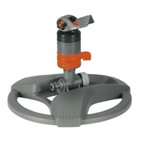 arroseur turbine comfort gardena - traîneau en plastique robuste - superficie d'arrosage 450 m²