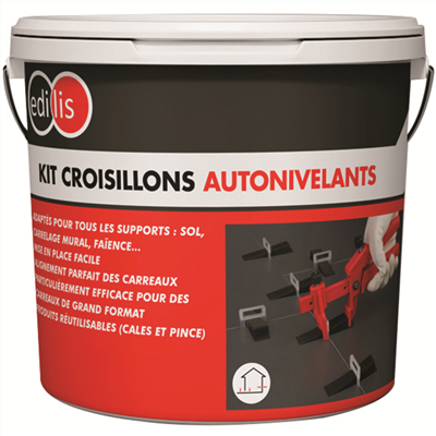 Kit complet de croisillons autonivelants edilis - 2 mm - pour carrelages de 3 à 15 mm - 100 pièces