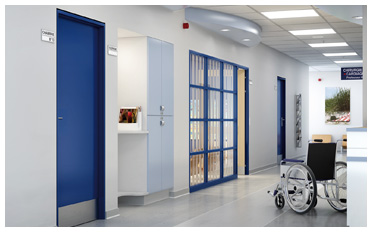 Porte coupe-feu hôpital