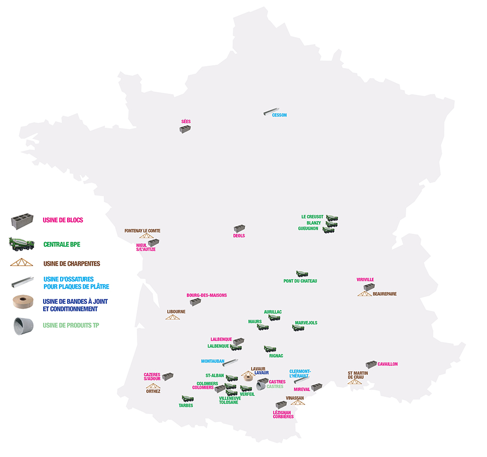 carte usines