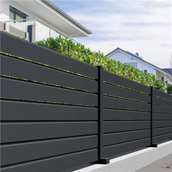 Lame pour clôture aluminium persienne - Louver 110 - Anthracite RAL7016 - Haut. 11,15 CM - Long. 1,985 m - Lot de 4