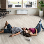 Lame de vinyle rigide à clipser CLIP 55 EDILIS avec sous-couche intégrée pour sol intérieur - Shore - 18 cmx122 cm ép.5.5 mm