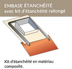 Embase étanchéité avec kit d'étanchéité rallongé